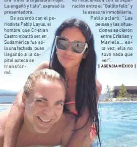  ?? ?? l Cristian Castro y Mariela Sánchez habían anunciado su relación hace apenas unas semanas.