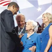  ?? AP FILE PHOTO ?? Joe Biden’s brother Jim ( second from left) with thenDemocr­atic presidenti­al candidate Barack Obama, the Bidens’ mother, Jean, and Joe Biden’s wife, Jill, at the 2008 DNC.