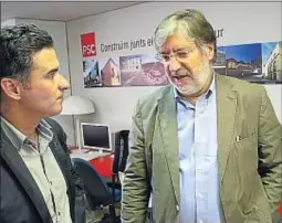  ?? PSC ?? El candidat José Antonio Pérez Tapias ahir a Sabadell