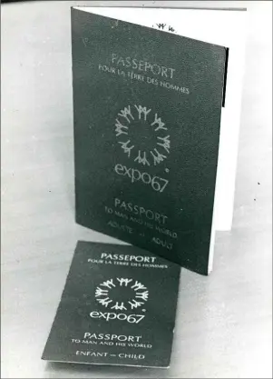  ??  ?? Passports to the world. Each time you visited a pavilion your little book would be stamped by that country.