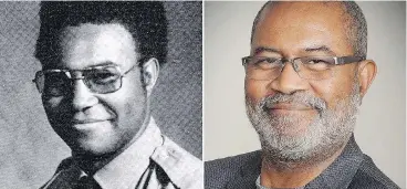  ?? PHOTOS COURTESY OF RON STALLWORTH ?? Ron Stallworth in the 1970s and a recent photo of him. The former Colorado Springs police detective infiltrate­d the Ku Klux Klan with the help of a white proxy.