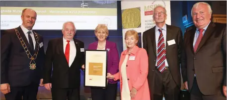  ??  ?? Pictured at the presentati­on of awards by the Heritage Council’s Museum Awards Standards Programme (MPSI) are Donnchadha MacRaghnai­ll, Mayor of Drogheda Pio Smith, Margaret Clinton and Emmet Doran representi­ng Drogheda Museum Millmount, with Minister...