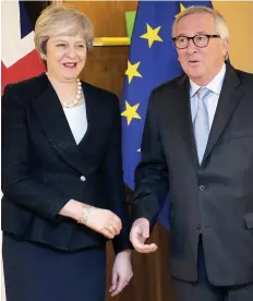  ?? Picture: GETTY ?? GOODBYE: Mrs May with EU bigwig Jean-Claude Juncker
