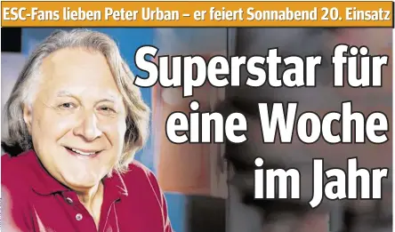  ??  ?? ESC-Fans lieben Peter Urban – er feiert Sonnabend 20. Einsatz