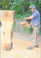  ??  ?? It is not unusual for those who organise country shows to have multiple roles. Associatio­n vicepresid­ent Neil Matheson did when he bolstered the chainsaw carving competitio­n.