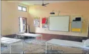  ?? HT PHOTO ?? A 10-bed isolation centre setup at KCM School in Bhiwani.