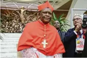  ?? AP 2019 ?? Cardinal Fridolin Among Besungu signed a statement from the Catholic hierarchy of Africa and Madagascar refusing to offer blessings to same-sex couples.