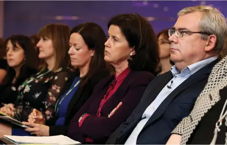  ??  ?? Meliosa O’Caoimh, managing director of Northern Trust; Carmel Jordan, COO of Mercer; Niamh McLoughlin, manager of strategic projects at Mercer; Fiona Muldoon, CEO of FBD; and Bernard Byrne, CEO of AIB, at the launch of ‘Making The Change Count’, a...