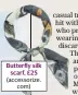  ??  ?? Butterfly silk scarf, £25 (accessoriz­e. com)
