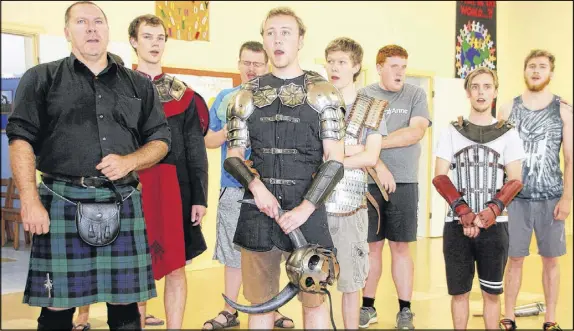  ?? LYNN CURWIN/TRURO NEWS ?? Some of those taking part in this summer’s production of Macbeth rehearse one of the musical numbers.