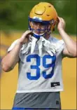  ?? Pam Panchak/ Post- Gazette ?? Transfer John Petrishen was on the practice field with Pitt for the first time Wednesday.