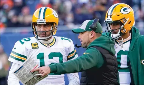  ?? AP ?? Packers president Mark Murphy said he could see Aaron Rodgers (left) returning but added that “I think it’s trying to find what he wants and what we want.”