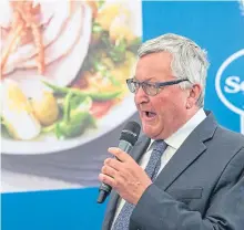  ?? Picture: Wullie Marr. ?? Fergus Ewing launches the pork initiative.