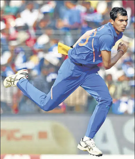  ?? AFP ?? Pace bowler Navdeep Saini is part of the India squad for the upcoming home series against Sri Lanka and Australia.
