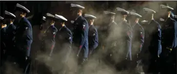  ?? KUDACKI ?? U.S. Navy personnel march in the annual Veterans Day parade in New York on Saturday. AP PHOTO/ANDRES