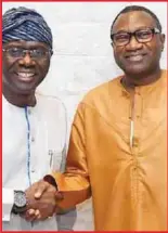  ??  ?? Otedola endorsing Sanwo-Olu