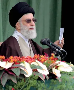  ?? (Ansa) ?? Leader Supremo Ali Khamenei, 75 anni. È la Guida Suprema dell’Iran dal 1989