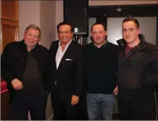  ??  ?? Mc for the night Marty Morrisey pictured with locals attending the St Francis’ Special School table quiz in the Kenmare Bay.