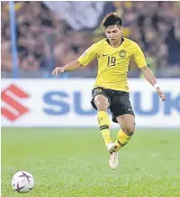  ?? — Gambar Bernama ?? DILANDA ISU: Aksi Akhyar ketika menentang pasukan Vietnam pada perlawanan Piala AFF Suzuki 2018 di Stadium Nasional Bukit Jalil, bulan Disember lalu.