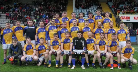  ??  ?? The Taghmon-Camross crew before Saturday’s Intermedia­te football championsh­ip final success in Innovate Wexford Park.