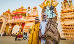  ??  ?? Vijayan and Mohanna at Global Village, Dubai.
— Photo by Neeraj Murali