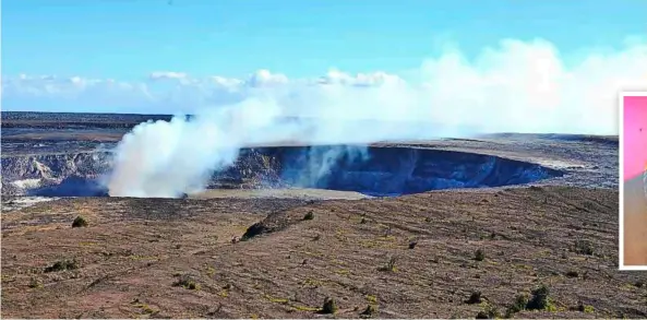  ??  ?? the Halemaumau crater within the Kilauea caldera is still an active volcano.