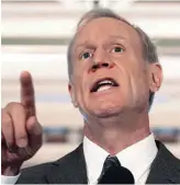  ??  ?? Illinois Republican Gov. Bruce Rauner isn’t
budging on his state budget demands.