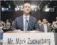  ??  ?? QUESTIONS: Facebook’s Mark Zuckerberg gives evidence to the US Congress over the use of personal data.