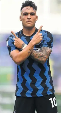  ??  ?? Lautaro será el gran peligro del Inter en ataque.