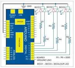  ??  ?? Fig. 2: Tricolour LED nameplate circuit