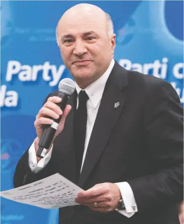  ?? Paul chiasson / the canadian PRESS FILES ?? Businessma­n Kevin O’leary was a leadership candidate for the Conservati­ve party in 2017.