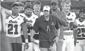  ?? JEFF ROMANCE/THE PALM BEACH POST - USAT NETWORK FILE ?? Florida Atlantic football coach Tom Herman looks on in a game against UTSA on Oct. 21 in Boca Raton, Fla.