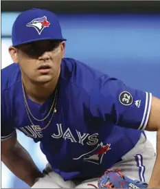  ??  ?? In this May 1, file photo Toronto Blue Jays’ pitcher Roberto Osuna throws against the Minnesota Twins in a baseball game in Minneapoli­s. AP PHOTO/ JIM MONE