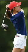  ?? NWA Democrat-Gazette/ANDY SHUPE ?? Yu-Sang Hou of Arizona watches her tee shot Tuesday on the fifth tee box during her match with Malia Nam of Southern California in the Women’s NCAA Golf Championsh­ips at the Blessings Golf Club.