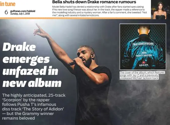  ?? Photos by AP and Getty ?? The cover of the album, which features songs with Jay-Z and a previously unreleased Michael Jackson track.