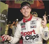  ?? [NASCAR GETTY IMAGES/MATT SULLIVAN] ?? Denny Hamlin got his second win of the season, but more importantl­y, earned five more playoff points at Darlington.