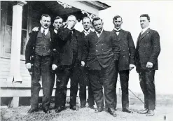  ??  ?? Early leaders who eventually helped form the PAOC (from left): Charles E. Baker, Reuben Eby Sternall, Robert E. McAlister, George A. Chambers, Charles Cross, William Draffin and Howard Goss in 1917.