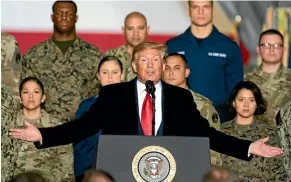  ??  ?? US President Donald Trump has claimed a victory for one of his top national security priorities with the creation of Space Force.