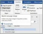  ??  ?? Pour ajouter une page au document, cliquez sur Insertion, Page vierge.