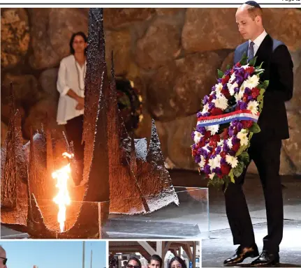  ??  ?? Respect: Wills lays wreath for Holocaust victims yesterday
