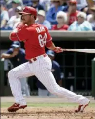  ?? JOHN RAOUX — THE ASSOCIATED PRESS ?? Phillies rookie Andrew Knapp, here in a spring training camp against Tampa Bay, will back up Cameron Rupp behind the plate.