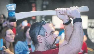  ?? STEVE RUSSELL TORONTO STAR ?? Canada takes on the U.S. in a friendly competitio­n Saturday at BATL Toronto, an axe-throwing facility on Villiers St. A Google sister company last week revealed plans for a large swath of the Port Lands.