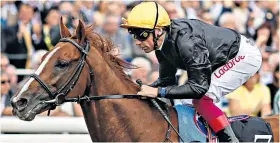  ??  ?? Golden opportunit­y: Frankie Dettori and Stradivari­us can foil Order of St George