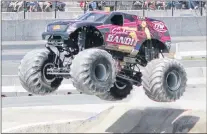  ?? SUBMITTED PHOTO ?? Scarlett Bandit, driven by Dawn Creten, is one of the entries for World Series of Monster Truck shows at Eastbound Park in Avondake this summer.