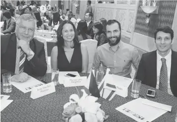  ??  ?? Israeli Ambassador Effie Matityau, Maricel Laxa-Pangilinan, Israel Chamber of Commerce in the Philippine­s President Itamar Gero and Hassan Madah