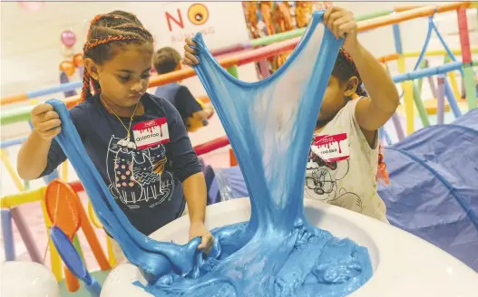  ?? JEENAH MOON FOR THE WASHINGTON POST ?? Slime has become a popular play thing for both kids and adults in recent years, but the idea and creation of slime goes back to the 1960s.