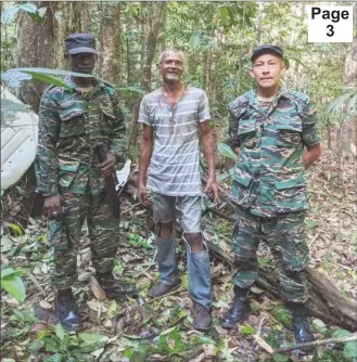  ?? (GDF Photo) ?? Captain Bernard Singh (centre) with members from Special Forces Squad that were on the search and rescue team.