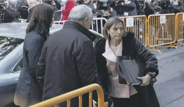  ?? PICTURE; GETTY IMAGES ?? 0 Catalan parliament’s former speaker Carme Forcadell arrives at the Supreme Court in Madrid yesterday where she was first to be questioned