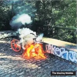  ??  ?? The blazing Mobike