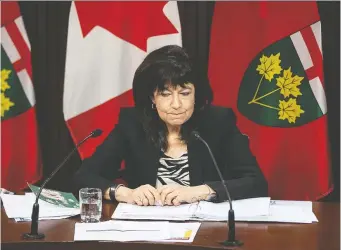  ?? CHRIS YOUNG/ THE CANADIAN PRESS ?? “Ontario did not make timely decisions to require long-term care home staff to wear personal protective equipment and to not restrict the movement of these staff between long-term care homes,” Ontario Auditor General Bonnie Lysyk concludes in her report.